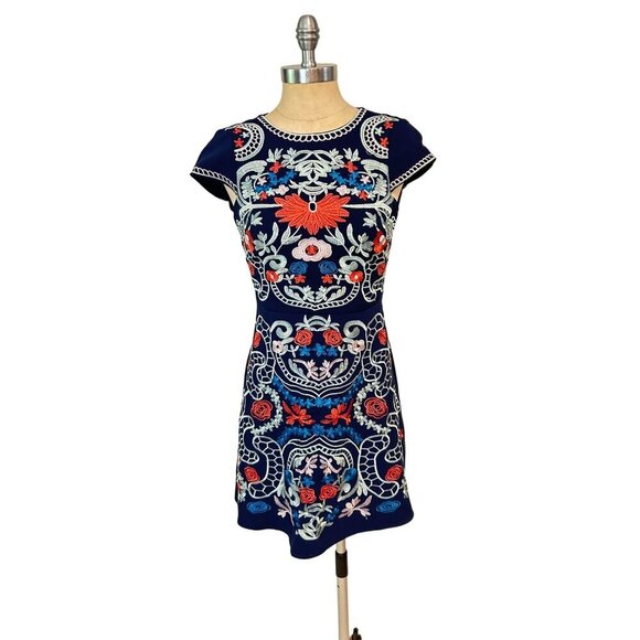 Anthropologie Foxiedox Sierra Embroidered Mini Dress Boho XS NWT - Picture 3 of 8